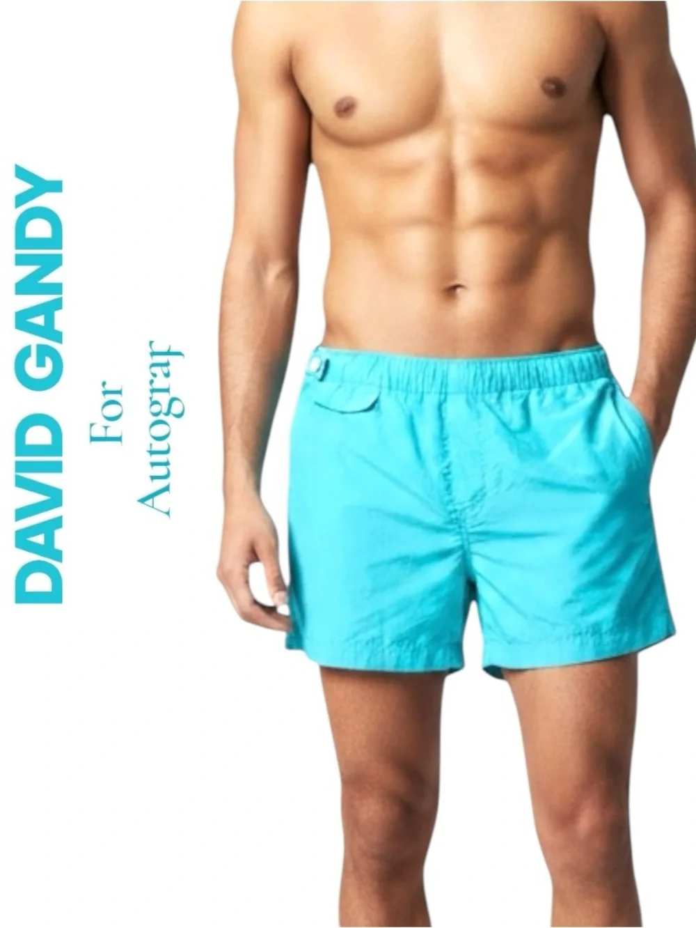 David Gandy Autograph Swim Shorts Aqua Marine Classic Mesh/Lined Pockets 35 M&S